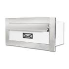 Caixa De Correio carta Frente em Inox polido brilhante com tarja branca 23 cm profundidade