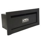 Caixa de correio frente inox moderna 17 cm x 36 cm - PRETO