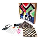 Caixa de Jogos em Madeira Tabuleiro Xadrez Domino Dama Ludo Bingo Trilha