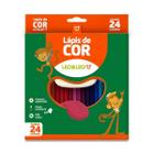 Caixa de Lápis de Cor 24 Cores Escolar Infantil Flex Sextavado Leo&Leo