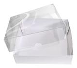 Caixa de Papel C/tampa Transparente Cod D 14x5x3cm Bco 10und