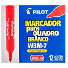 Caixa de Pincel Marcador para Quadro Branco Recarregável WBM-7 12 Unidades Vermelho - Pilot - Tendtudo