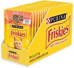 Caixa de sachê friskies para gatos adultos salmão ao molho 85gr - 15 unidades