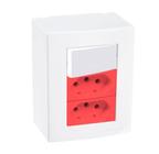 Caixa de Sobrepor Sistema X Interruptor Paralelo + 2 Tomadas 20A Vermelho Sleek