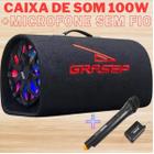 Caixa de Som Bluetooth 100w Usb Sd Fm Aux, com Subwoofer com Microfone D-BH2202 Com LED RGB. Envio Imediato