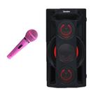 Caixa De Som Bluetooth Bomber Play 770 Portátil Microfone com Fio Rosa Profissional Le Son