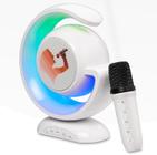 Caixa de Som Bluetooth Compacta com Microfone Mini Karaoke, MP3 e LED CORES SORTIDAS - Anxin