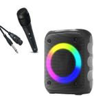 Caixa De Som Bluetooth Potente 10W Led RGB + Microfone e Cabo