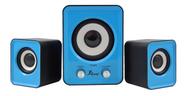 Caixa De Som Bluetooth Subwoofer 2.1 6W Kp-7023 Azul