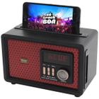 Caixa De Som Bluetooth USB SD Rádio FM Vermelho MS071BT