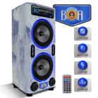 Caixa De Som Bob Residencial Boa Amplificada 500w Kit 2 Vias 6 Pol + Player Bluetooth USB LED