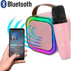 Caixa de som com microfone, Alto-falante Bluetooth Karaoke com Microfone, Luzes LED e Diversão para Toda a Família - Karaokê