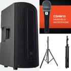 Caixa de Som JBL Max 15 Ativa BT + Pedestal + Mic c/ fio JBL