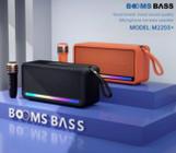 Caixa de Som Karaoke Booms Bass com Microfone Bluetooth