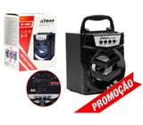 Caixa de Som Portátil Bluetooth Mp3 USB Radio Fm Auxiliar 6W 302BT - Preto