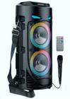 Caixa De Som Portátil Torre Bluetooth Rádio Fm Mp3 Pen Drive Usb Sd Microfone Controle Bateria Led Rgb Grasep