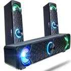 Caixa de Som Soundbar Pc Gamer Iluminação LED RGB Alto Falante Subwoofer USB