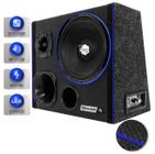 Caixa De Som Trio Automotiva Amplificada Dutada Shutt Woofer Xploode 10 Polegadas 700w Neon Completa