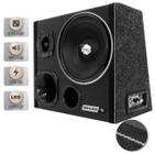 Caixa De Som Trio Automotiva Amplificada Dutada Shutt Woofer Xploode 10 Polegadas 700w Neon Completa