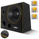 Caixa De Som Trio Automotivo Dutada 400w Shutt 12 Pol Subwoofer Connect Led Neon Carro Pancadão