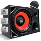 Caixa De Som Trio Automotivo Shutt Subwoofer Beatz 12 Polegadas 400W RMS Grave Forte LED Neon