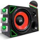 Caixa De Som Trio Automotivo Shutt Subwoofer Beatz 12 Polegadas 400W RMS Grave Forte LED Neon