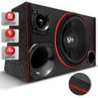 Caixa De Som Trio Automotivo Shutt Subwoofer Beatz 12 Polegadas 400w RMS Grave Forte LED Neon