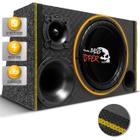 Caixa De Som Trio Automotivo Subwoofer Shutt Ripper 12 Polegadas 800w LED Grave Bate Forte