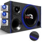 Caixa De Som Trio Automotivo Subwoofer Shutt Ripper 12 Polegadas 800w LED Grave Bate Forte