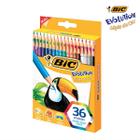 Caixa Lapis Cor 36 Cores Bic Evolution Original Kit Escolar Colorido Desenho Estojo Pintar Premium