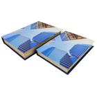 Caixa Livro Decorativa Azul Arquitetura Urbana 32/27Cm 2Pc