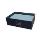 Caixa Madeira Retangular 0104 Gin Acrílico Azul 30x21x10Cm