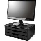 Caixa organizador p/monitor 3 gavetas mdf black piano souza