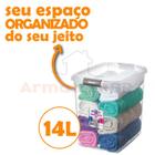 Caixa Organizadora 14l Multiuso Porta Utensílios Closet Armário Roupas - SR921 Sanremo