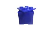 Caixa organizadora azul-baú lego infantil encaixável-caixa para decoração e guardar itens infantis-baú bloco de montar o