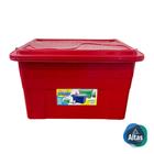 Caixa organizadora colorida com tampa, trava e empilhavel - 70 litros - 904