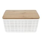 Caixa Organizadora com Tampa Bambu Branco 10cm - ACASA