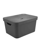 Caixa Organizadora com Tampa OU Cube Cinza 36X27X24CM