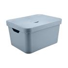 Caixa Organizadora Cube 32L com Tampa Azul Glacial Ou