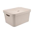 Caixa Organizadora Cube Bege 32 L com Tampa 46 x 36 x 24,5 cm Ou