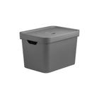Caixa Organizadora Cube com Tampa 18L Chumbo - OU