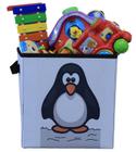 Caixa Organizadora De Brinquedos Estampada 28X30X28 Pinguim