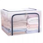 Caixa Organizadora Dobrável 66L com Tampa e Zíper Ideal Armazenar Roupas Edredons Toalhas e Closet Guarda Roupa Com Alça