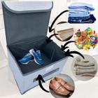 Caixa Organizadora Flexível Para Armário Guarda Roupa Sapato Infantil Box Dobrável Versátil Artesanato Presente Closet