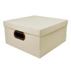 Caixa Organizadora Linho Grande 35x35x16cm Cinza Dello