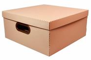 Caixa organizadora linho protea terracota larg. x compr. alt. 35x35x16cm grande