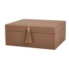 Caixa Organizadora Marrom C/ Franja 18217 11x27,5x23,5cm Mart