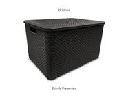 Caixa organizadora rattan 20l preta - Arqplast