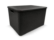 Caixa Organizadora Rattan Cesto com Tampa 7 Litros - ARQPLAST