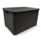 Caixa Organizadora Rattan Grande Com Tampa 20 Litros - Arqplast